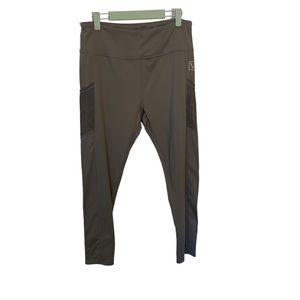 Vixxon Womens Size 14 Gray Squat Proof Workout Leggings with Pockets